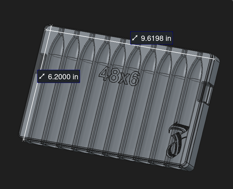 CAD design of a 48x6.5 Torpedo cigar mold