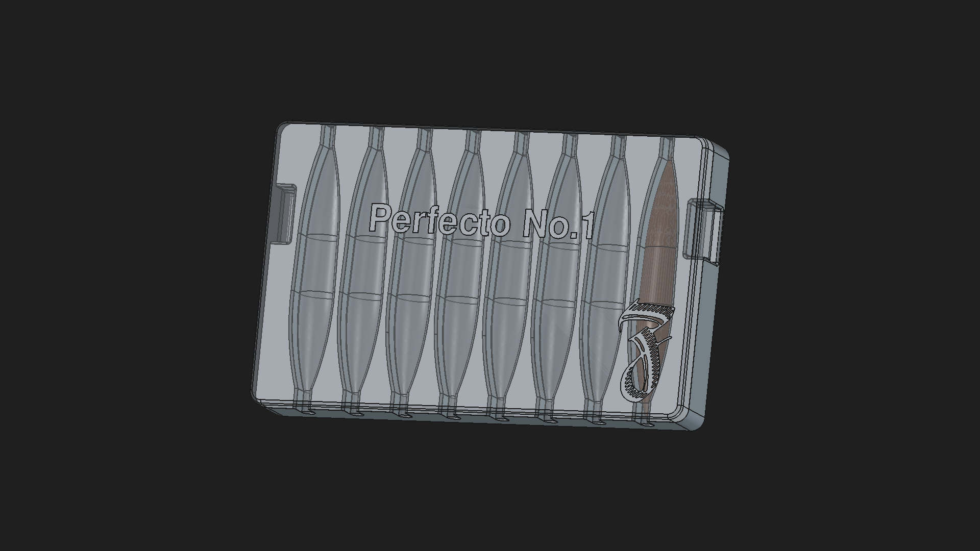 CAD design of a 50 ring gauge classic Perfecto cigar mold